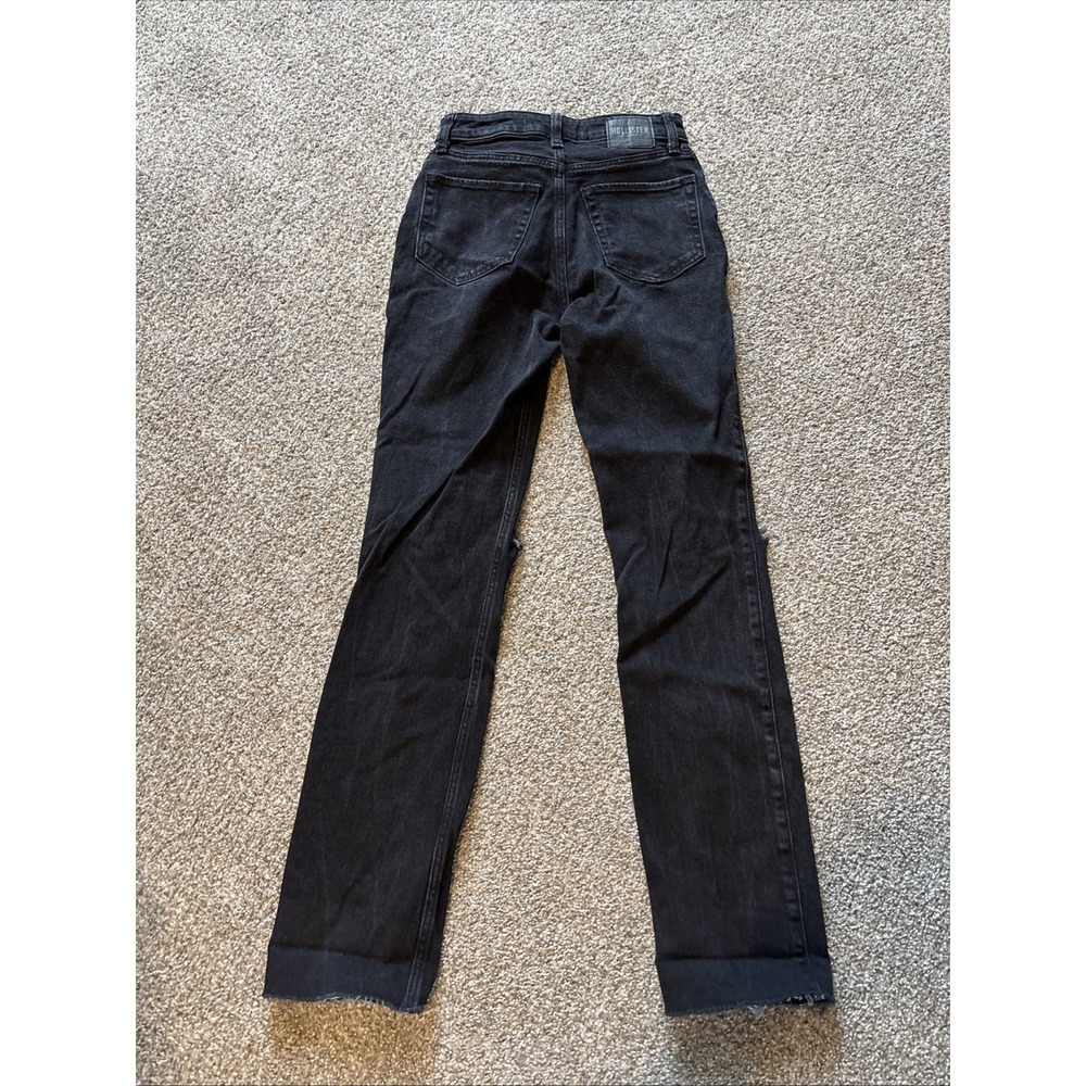 Womens Hollister Black Ultra High Rise 90's Vintage Straight Jeans Size 23X31 - Picture 7 of 9